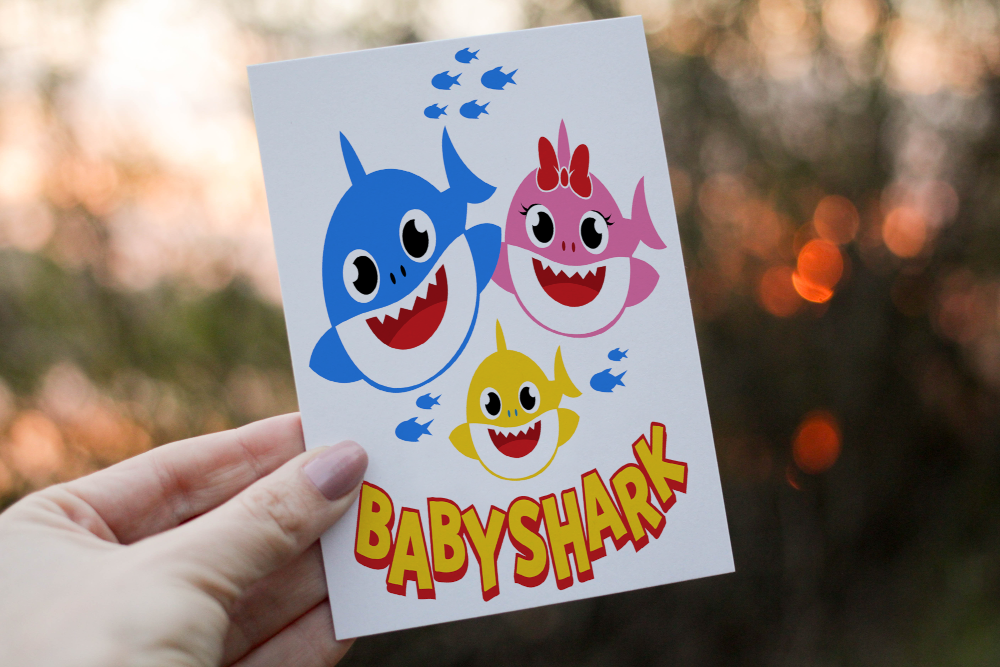 Baby Shark Birthday Card, Card for Child, Birthday Shark Card - Click Image to Close